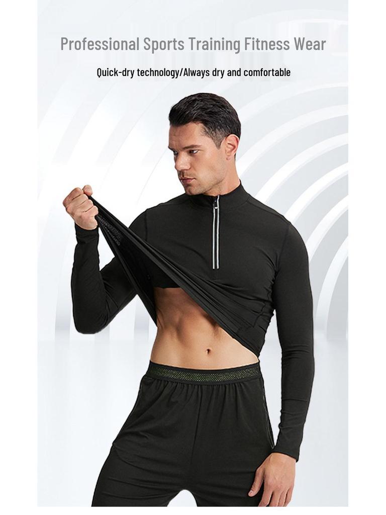 Men's Quick-Dry Long-Sleeve Fitness Basketball Training Shirt