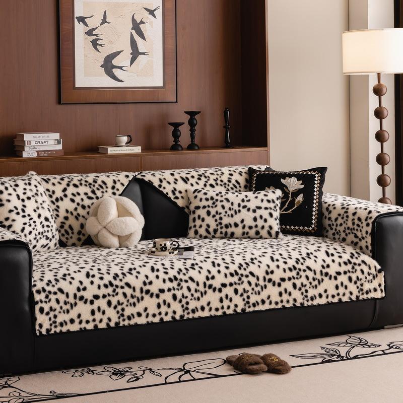 Plush Sofa Cushion, Thickened Non-Slip Seat Cushion In Autumn And Winter, New Thermal Backrest Cover, Light Luxury Cover Cloth Towel