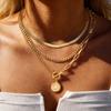 Elegant Toggle Coin Necklace for Women, Stainless Steel Curb Link Chain, Tarnish Free Dainty Layering Jewelry Never Fade