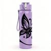 1PC Curved Wing Black Butterfly 750ml Color Plastic Sports Water Bottle Leakproof Flip Straw Lid Suitable for Sports Office Home Use