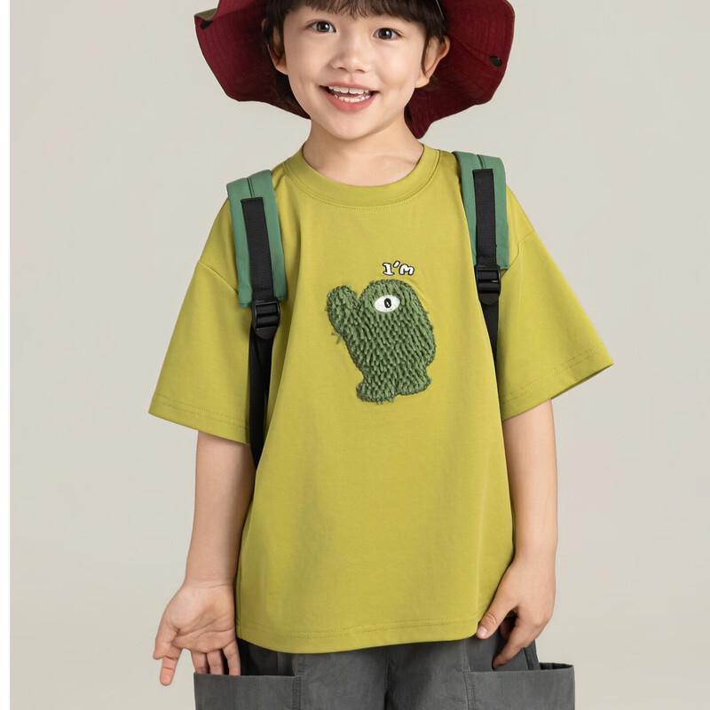 

Boy s Odor-Eliminating Anti-Mite Short Sleeve Monster Applique T-Shirt 110 cm
