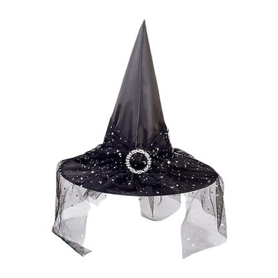 Halloween Witch Hat Scary Creepy Wide Brim Pointed Hat Halloween Gift for Men Women Kids Halloween Costume Cosplay Party Festivals Decoration