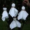 Halloween Ghost Hanging Decoration Small Flying Ghost Tree Ornament Rustic White Cloth Ghost for Haunted House Yard Tree Decor