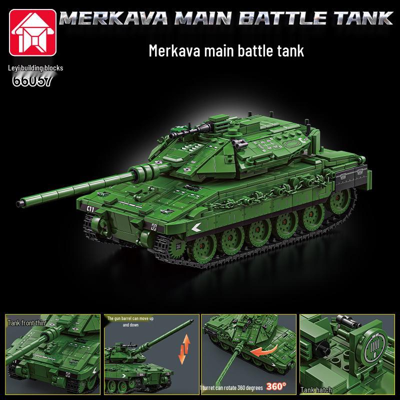 Merkava Leopard 2A7 Tank Model Building Blocks - Children's Educational Toy