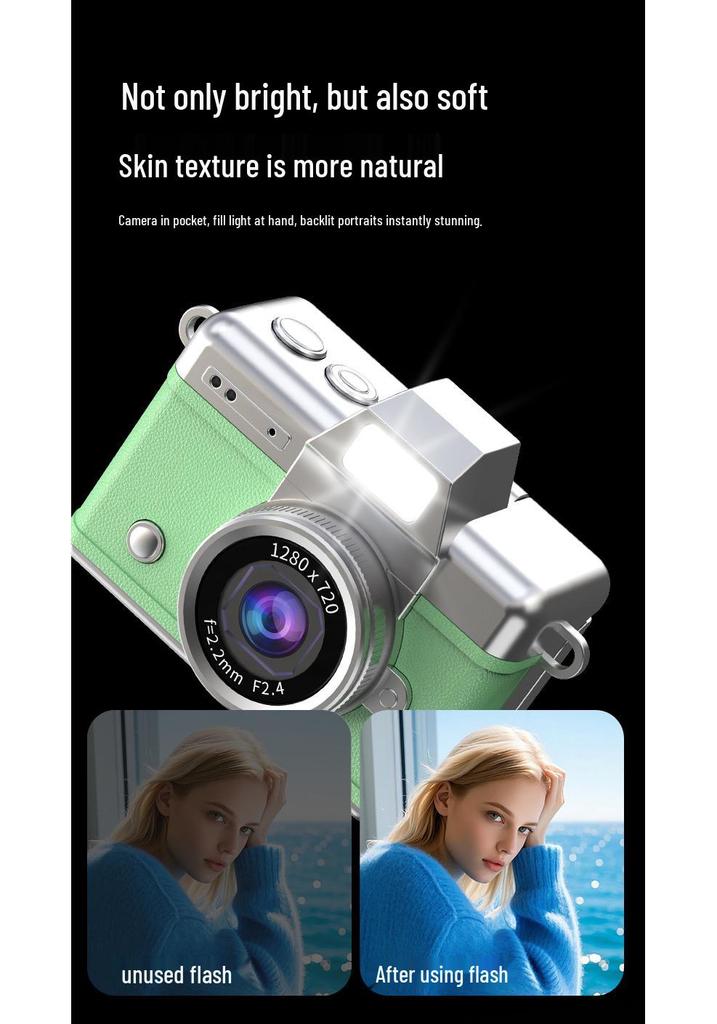 Retro Flip Screen Digital Card Camera for Students and Travelers
