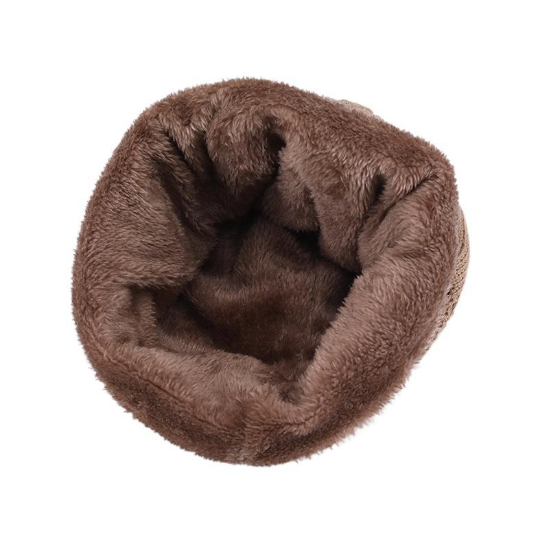 Chapéu Masculino de Inverno Aveludado Lã Grossa Tricotado Proteção de Orelha para Ciclismo de Inverno Chapéu Pulôver Frio Moda ao Ar Livre e Aquecimento