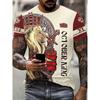 Vintage T Shirt For Men Lion With Crown Graphic Digital Print Short Sleeve T-Shirt Oversized Men Clothing Top Outdoor Streetwear