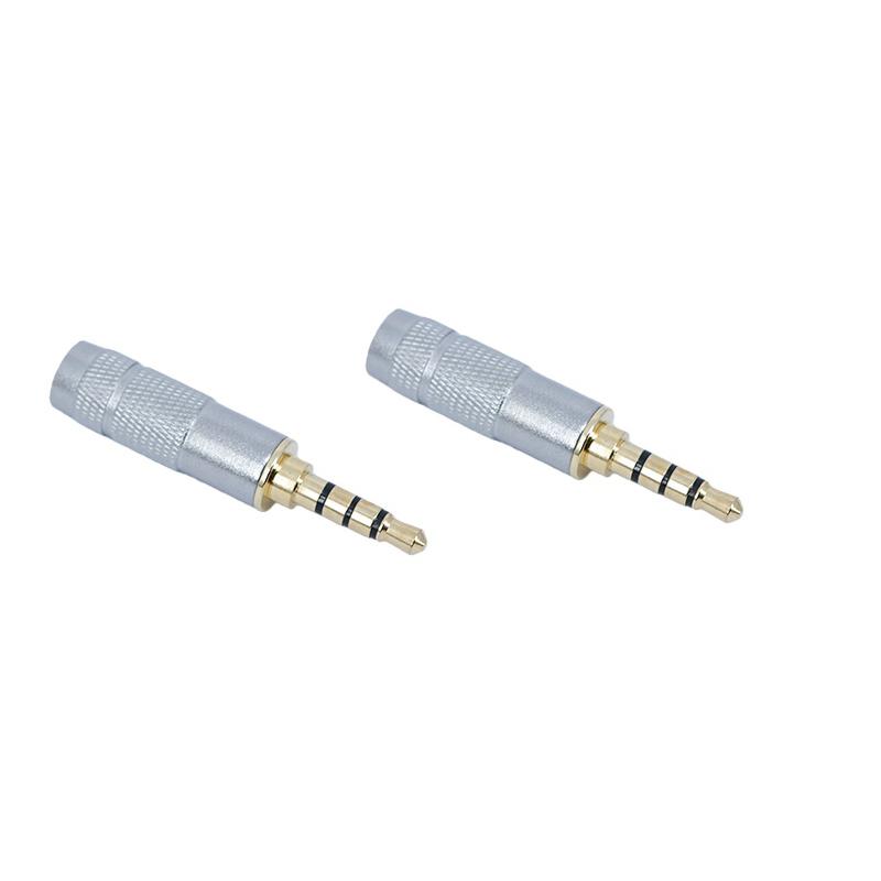 Gold Plated Stereo 3.5mm 4 Pole Repair Headphone Jack Plug Cable Audio Headphones Audio Jack Plug Connector Soldering