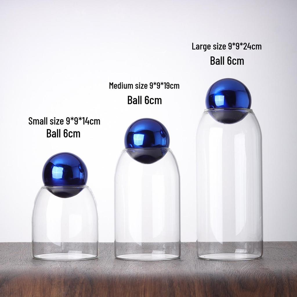 Modern Glass Coffee Bean and Tea Storage Jar with Cork Stopper