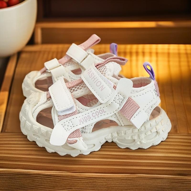 Children's breathable summer sports sandals 2025 hollow baby shoes beach shoes bag head soft sole toddler shoes children's shoes