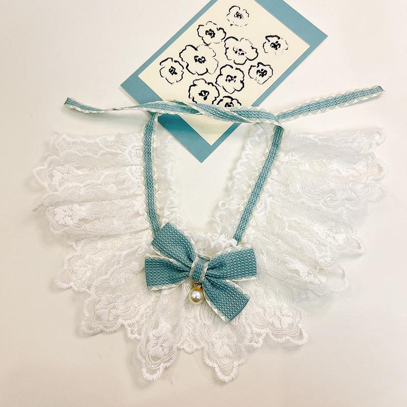 Cat & Dog College-Style Bow Lace Collar Scarf