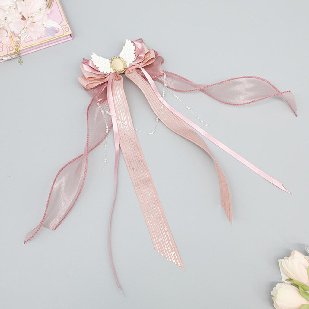 Mesh Ribbon Hair Bows Bowknot Wing Hair Clip for Women Teens Braid Holder Nonslip Barrettes Lady Hairstyle Accessories
