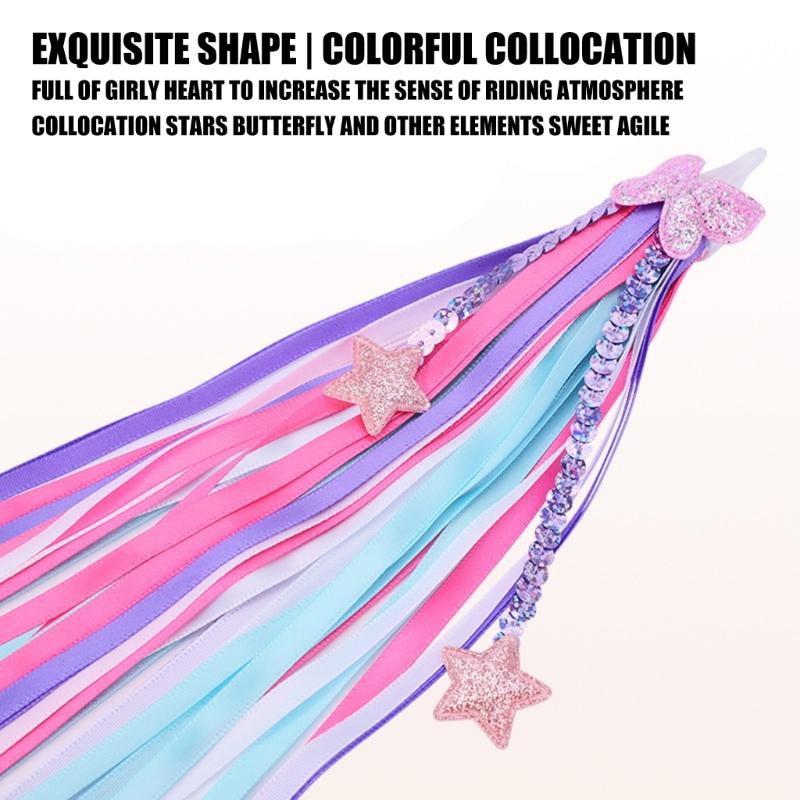 Fashion Bike Handlebar Streamers Colorful Bike Tassels Ribbon Funny Bicycles Ornaments for Girl Boys Easy To Use