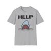 Shark Help Graphic Tee, Unisex T-Shirt for Ocean Lovers, Shark Week Shirt, Beach