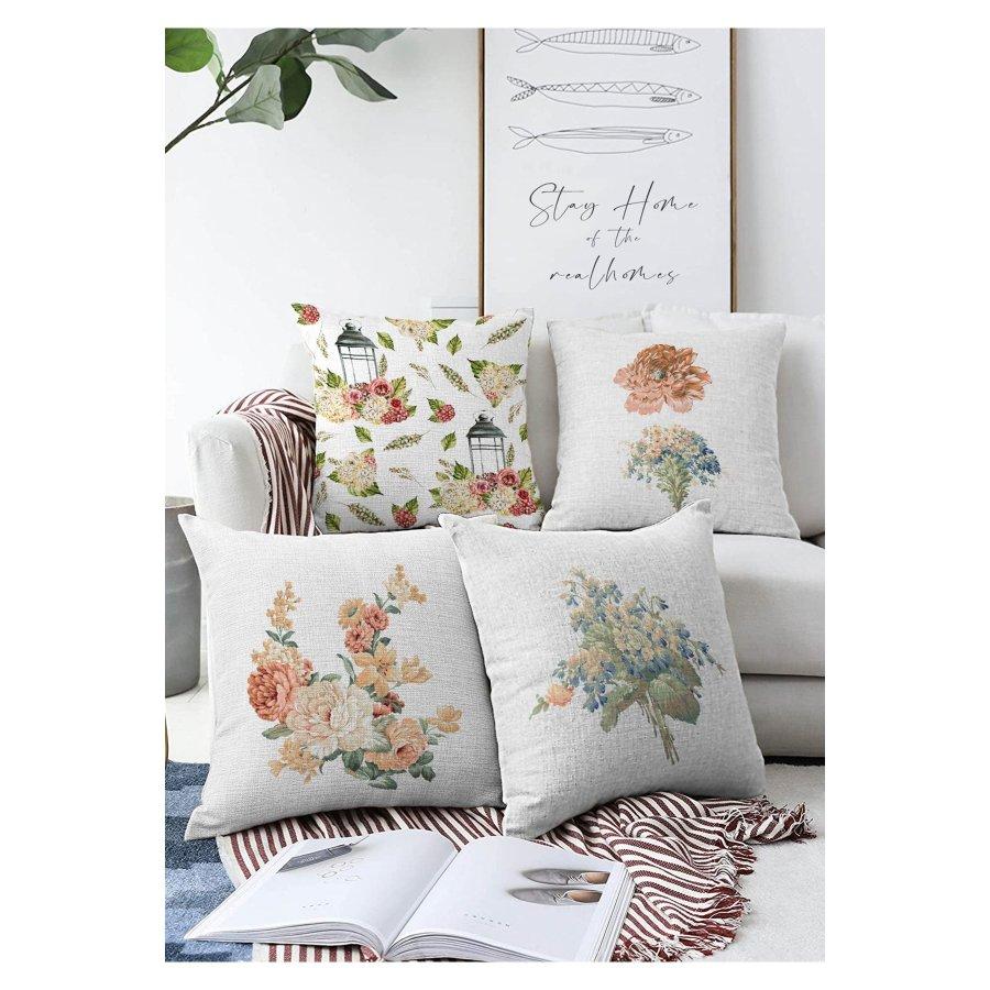 4-teiliges doppelseitig bedrucktes Kissenbezug-Set