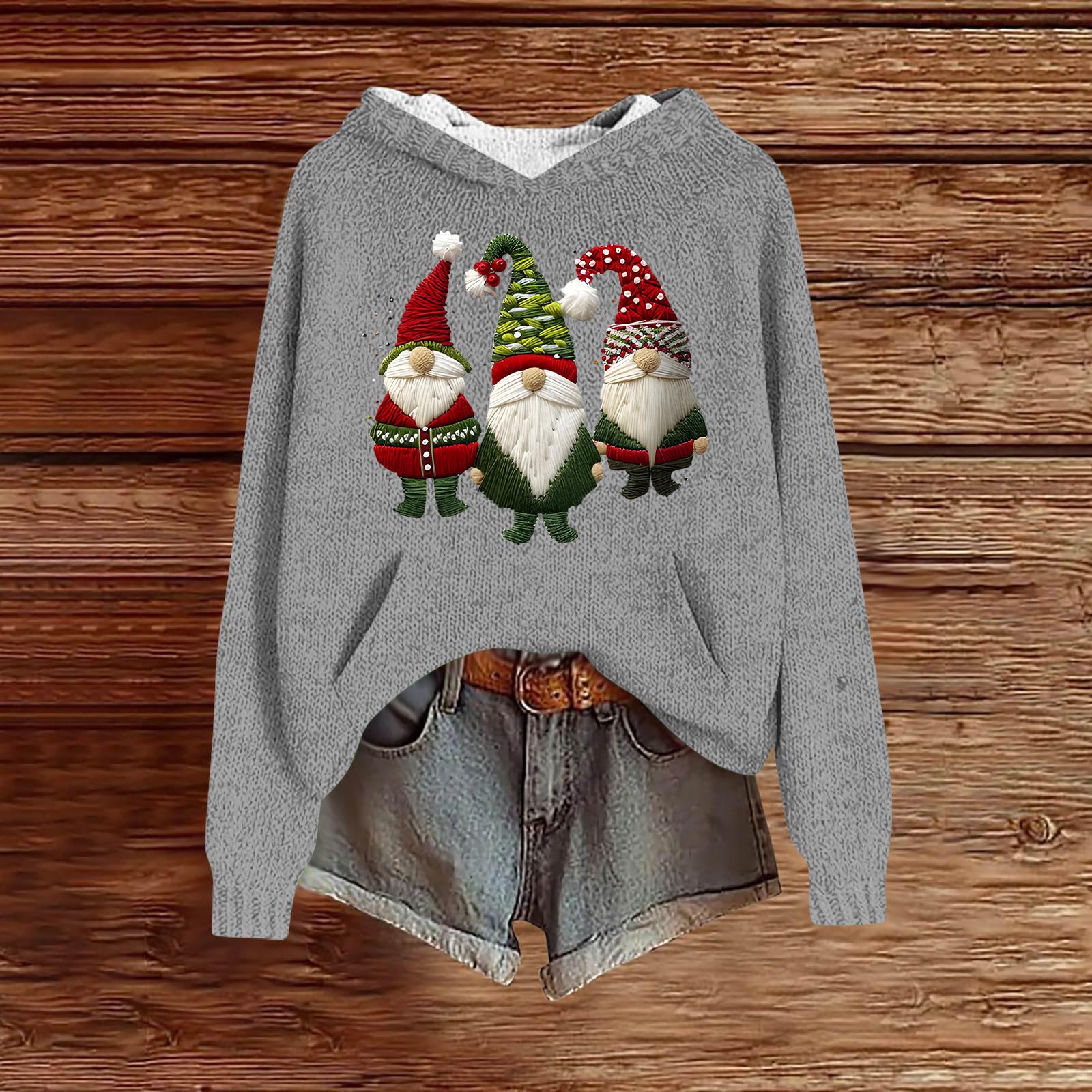 

Женские толстовки Вязаный свитер Милая рубашка Осенний пуловер Толстовка с капюшоном L