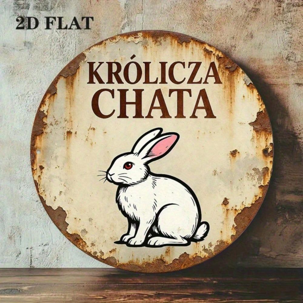 Vintage Metal Wall Art Rabbit House Sign Rustic Kitchen Decor
