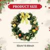 Artificial Christmas Wreath Decoration Ornament Bow Front Door for Holidays Window