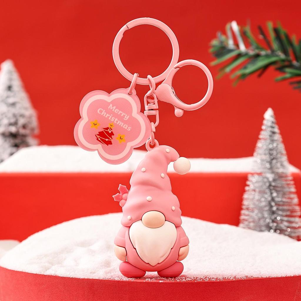 Niedlicher Cartoon Weihnachts Schneemann Gummi Schlüsselanhänger - Weicher Anhänger für Schlüssel oder Taschen