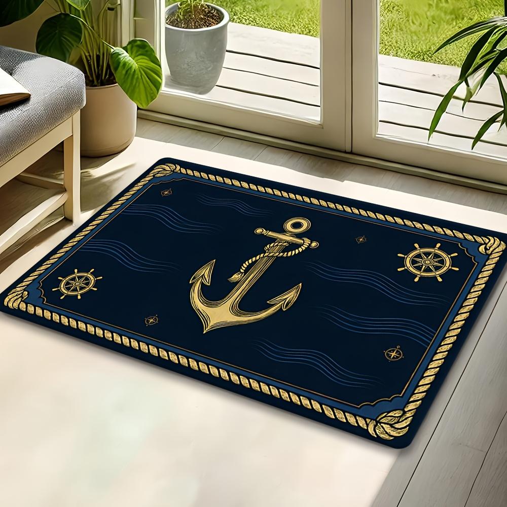 "Nautical Anchor" Non-Slip Mat – Soft & Fade-Resistant, Stylish Design for Living Room, Bedroom, Kitchen & More Carpet