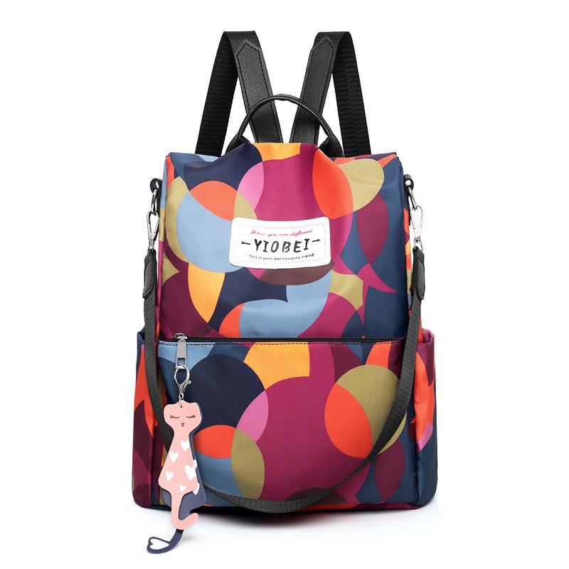 Backpack Women's Bag New Fashion Anti-theft Outdoor Leisure Travel Bag Printed Oxford Cloth School Bag