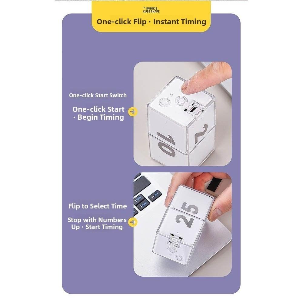 Type-C Charging Cube Countdown  Timer Self Discipline Kitchen Timer  Cooking