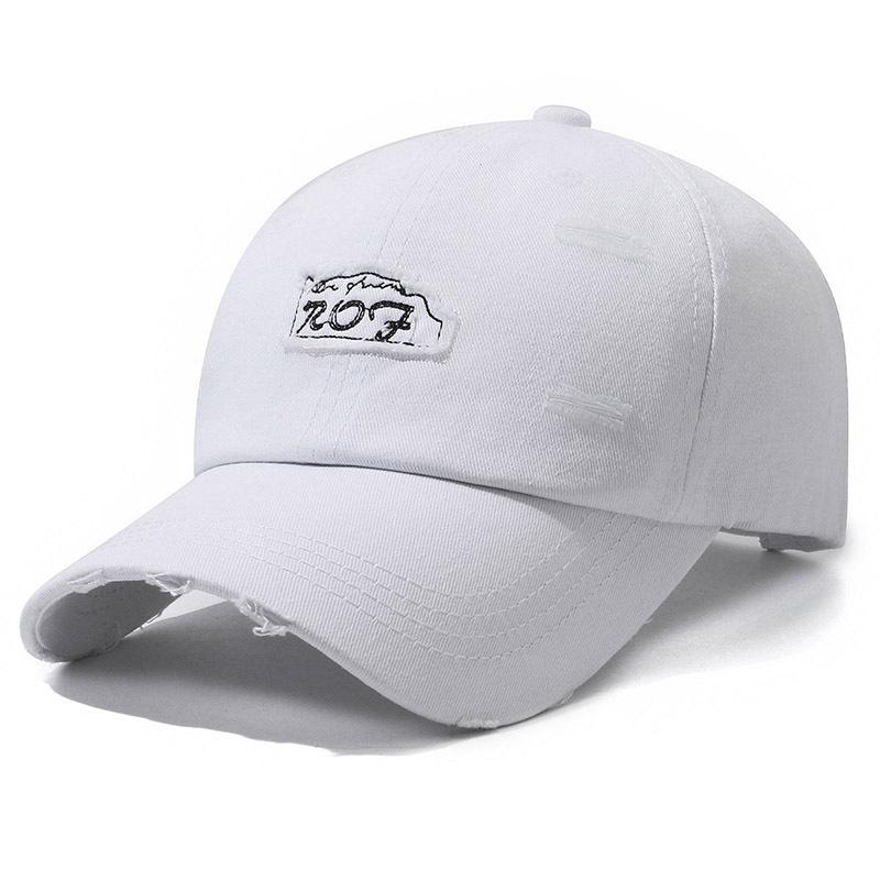 Fashionable Women's Spring and Autumn Letters Ripped Baseball Cap Outdoor Sports Men's Travel Casual Sun Hat Trendy Duckball Cap