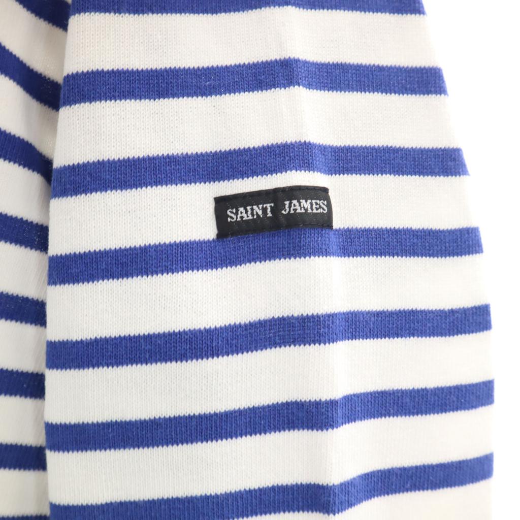SAINT JAMES Made In France Long Sleeve Boat Neck Basque Shirt SM Blue Men's Used