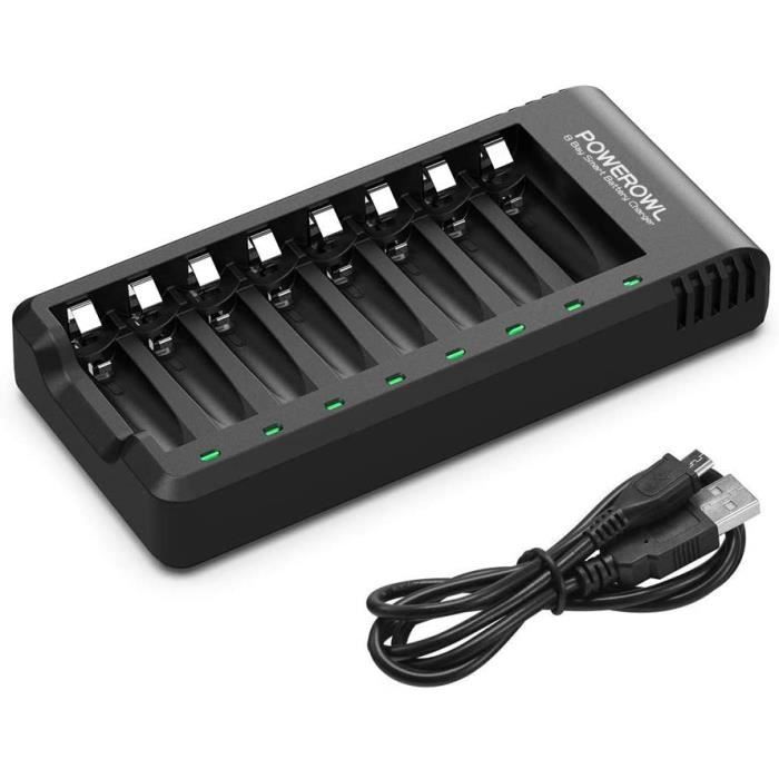 8 Slots Rechargeable Chargeur Piles Pour Ni-MH Ni-CD AA AAA Charge Rapide Avec Port USB