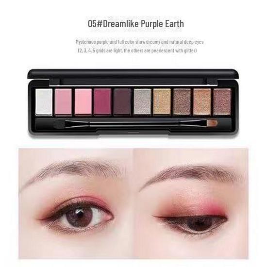 NOVO5077 Ten-Color Earth-Tone Eyeshadow Palette - Pearlescent & Matte for Smoky Makeup