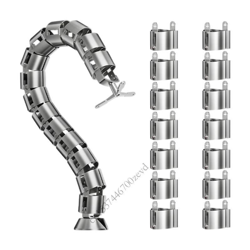 Snake Cable Tray Flexible Snake Cable Management Tube Adjustable Cable Spine Cord Enduring P9YB