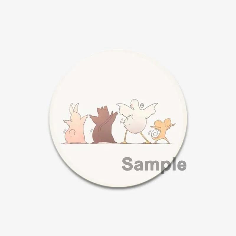32/44/58mm Cartoon Animal Simple Drawing Badges Frog/ Cat/Squirrel/Lizard, Duck Art Brooch Backpack Decor Accessories Gifts Pins