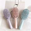 Fluffy Comb for Women's Long Hair - Hui Character Massage & Blow-Dry Brush for Voluminous Curls