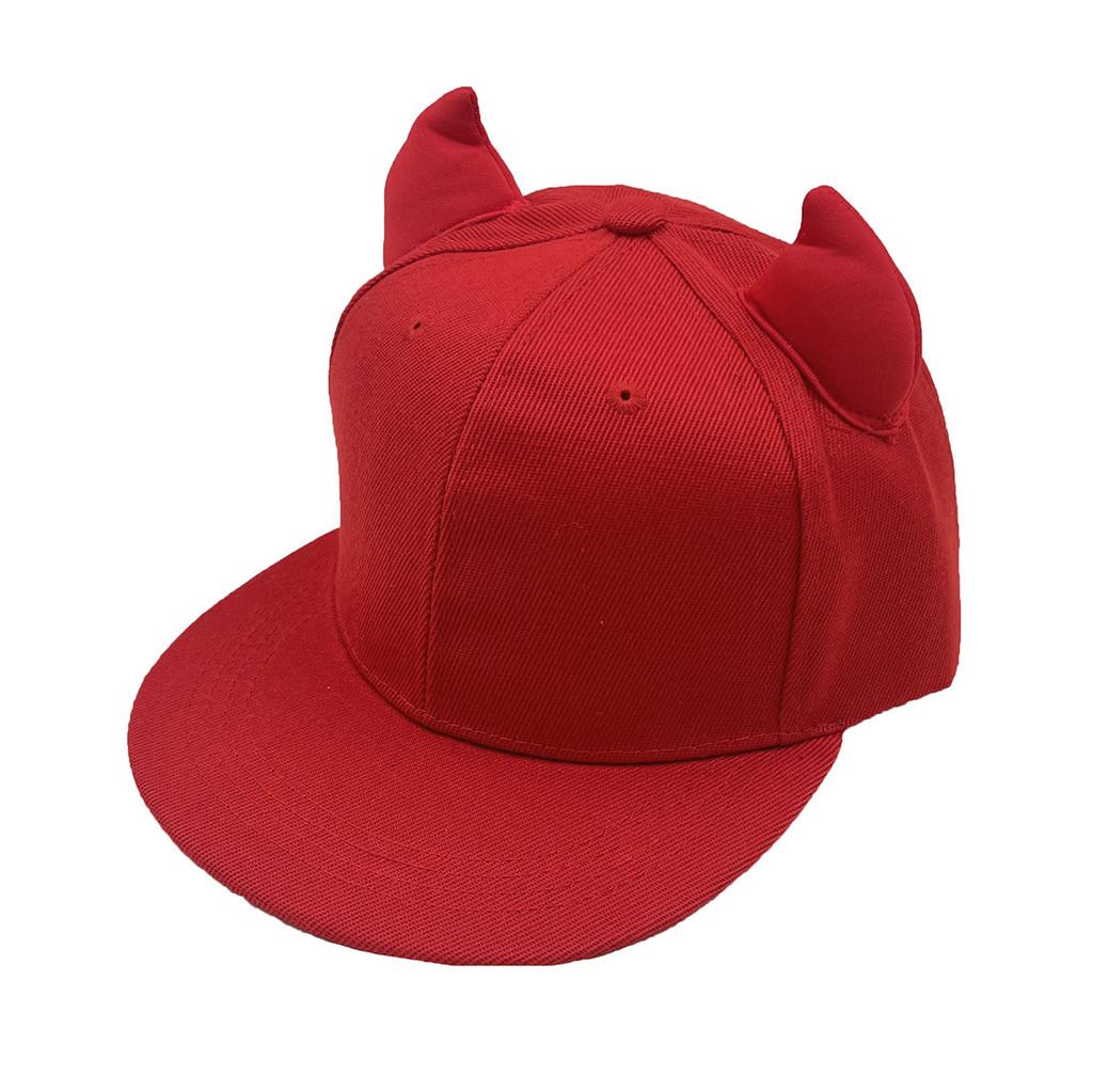 

Parent Child Demon Horn Baseball Cap With Sunshade For Outdoor Sports And Sun Protection Child червоний