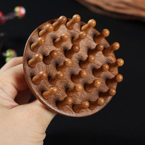 Wooden Scalp Massager Brush, Hair Growth Head Relaxation Massage Tool, Wet Dry Hair Scalp Care Scrubber Gua Sha Brush for Men Women