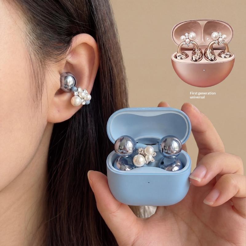 Hochwertiges Material Blume Strassstein Bluetooth Headset Clip Abnehmbar Exquisite Anti-Verlust Ohrhörer Schnalle zum Verschenken