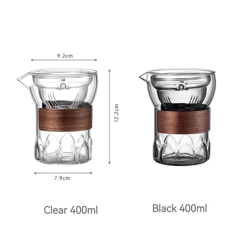 Lotusmuster Brau-Zitrus-Teeglas Fair Cup 360° Drehung Porenlose Filtration Teebereiter Chahai Kanne Kung Fu Set