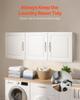VEVOR Laundry Room Wall Cabinet, 2-Tier Wall Mounted Hanging Cabinet with Adjustable Shelf, Cupboard Storage with 3 Doors, for Kitchen, Bathroom