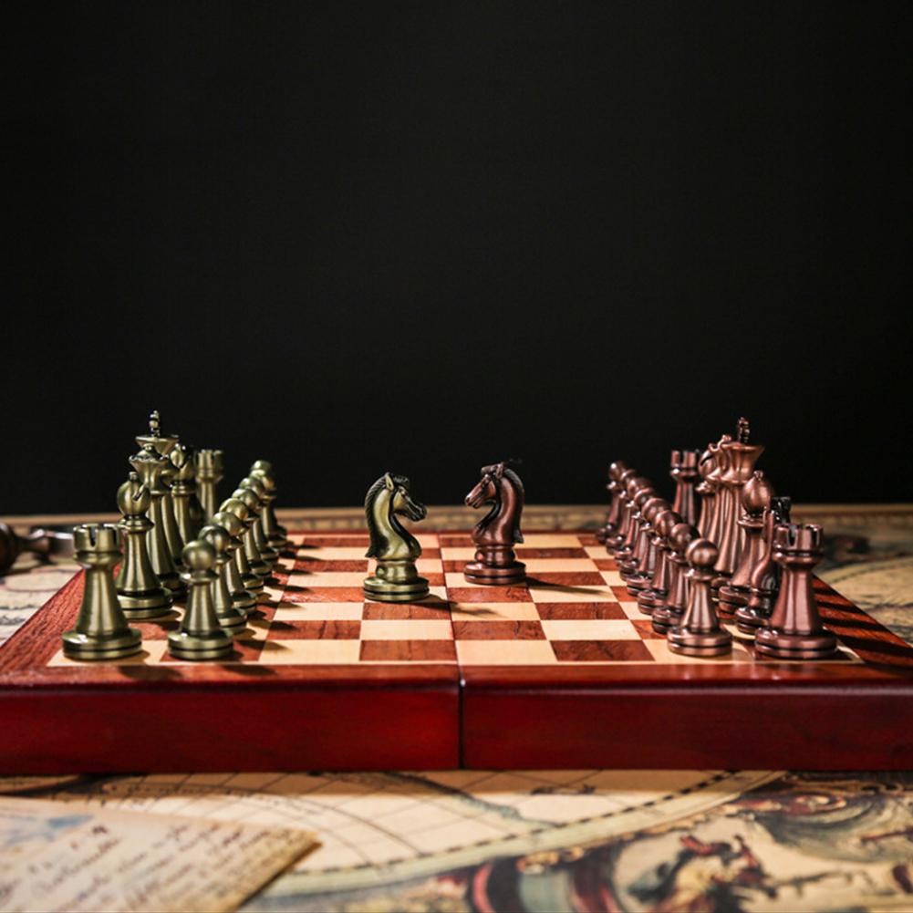 Mittelalterliches Luxus-Schachset Schachbrett Internationale Schachfiguren Familienspiel Zum Lehren Wettbewerb Innendekoration