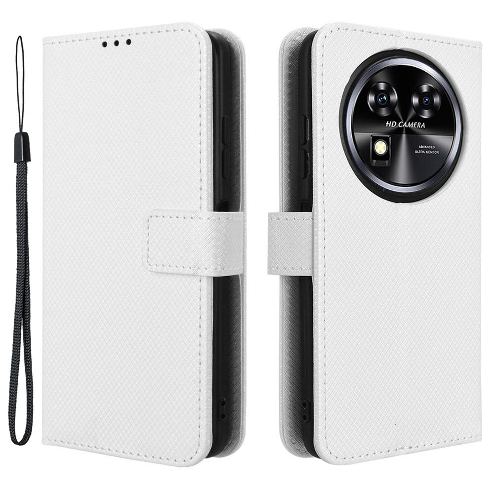 

Для Oukitel C37 Чохол Diamond Texture Leather Phone Cover TPU Interior Shell White