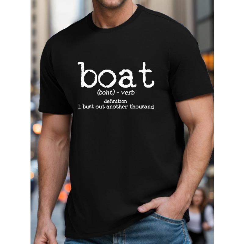 Boat Print Men's Short Sleeve T-shirt Summer T-shirt Top New Summer Style, Round Neck, Relaxed Fit, Oversized, Cool, Casual, and Fashionable