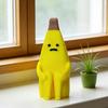 3D Printed Banana Man Figurine Funny Disappointed Banana Sculpture for Home Office Living Room Desktop Decor