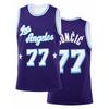 Fashion Retro Doncic 77 LA Style Basketball Jersey Purple Number Print Sports Uniform Casual 3d Printed Vest and Men Women