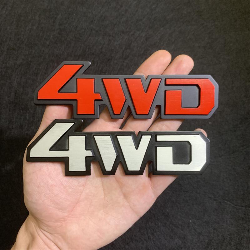 3D Car 4WD off-road four-wheel Drive Metal Aluminium Alloy Tail Label Side Label Decoration Sticker Modification Accessories