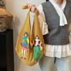 Bohemian Style Knitted Tote Bag Hollow Out Crochet Beach Bag Trendy Weave Shoulder Bag  Shopping