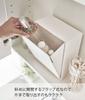 Yamazaki Tower Wall-Mounted Dustbin & Storage Case, White, Approx. W17cm X D8.7-16cm X H20cm, Compatible with Plasterboard Pins, Film Hooks, and