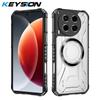 KEYSION Transparent Magnetic Case for TECNO Camon 30 4G Oft Silicone+PC Heavy Duty Shockproof Phone Cover for TECNO Camon 30 5G
