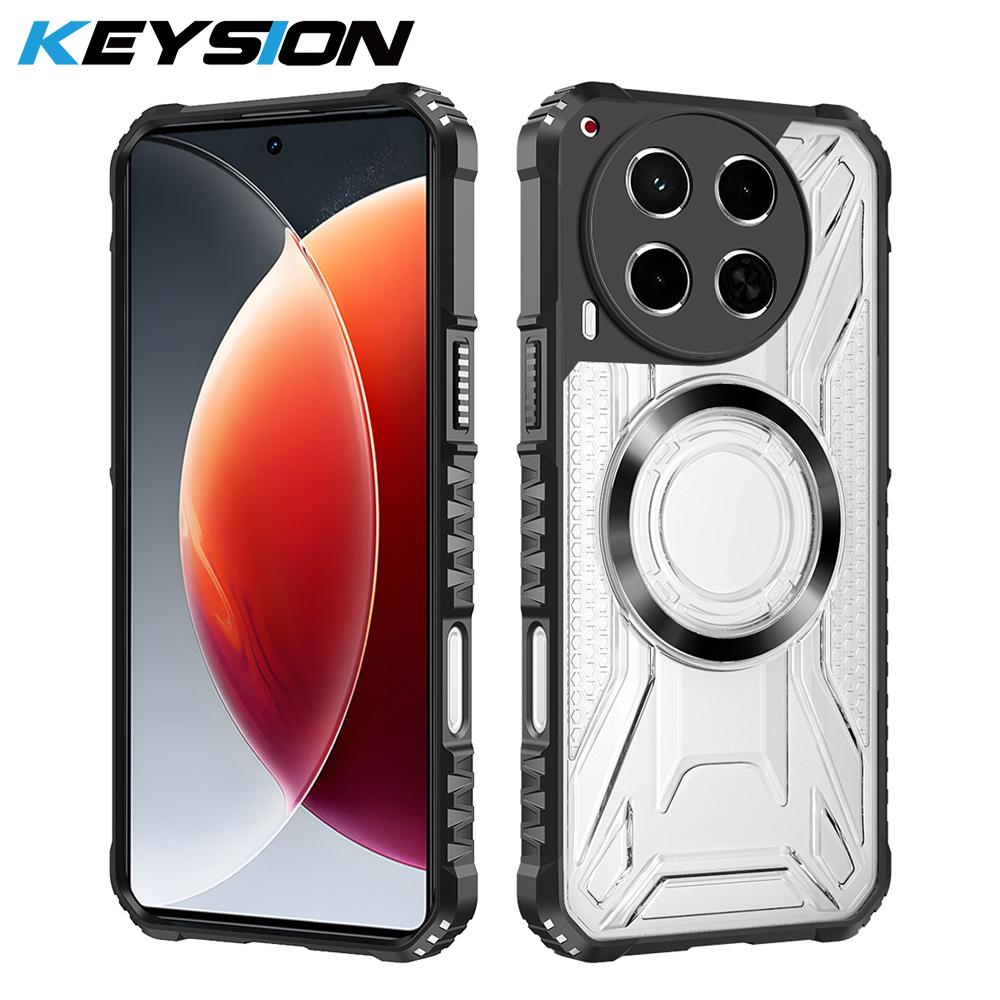 

KEYSION Прозрачный магнитный чехол для TECNO Camon 30 4G Мягкий силикон+ПК Сверхпрочный противоударный чехол для телефона для TECNO Camon 30 5G for Camon 30 4G чёрный
