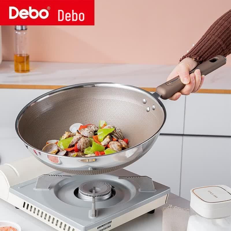 DeBeer George 32cm Stainless Steel Non-Stick Wok