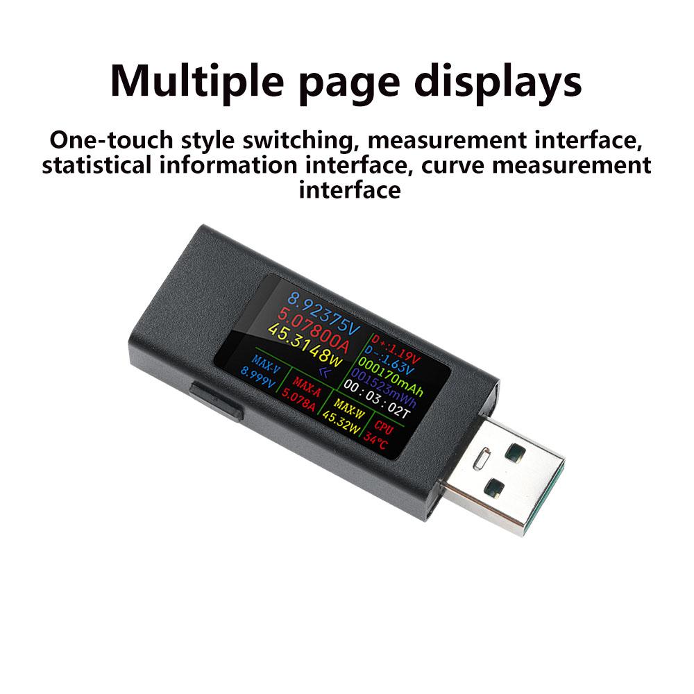 KWS-MX23 USB-Tester High Definition 1,06 Zoll IPS-Display Spannung Strom Leistungsmesser Voltmeter Amperemeter DC 4-30V 0-8A